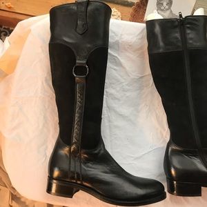 AGL Tall Boots- Black Italian Leather sz 5.5